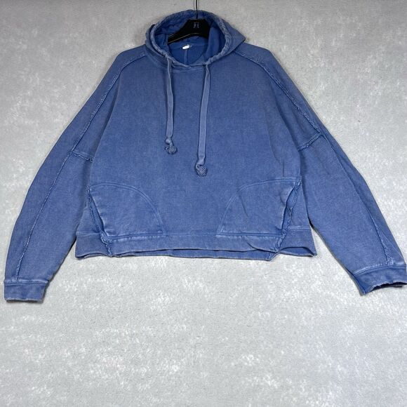 Free People Tops - FP Movement Sweatshirt Womens Size Small Blue Hoodie Pockets Work it Out